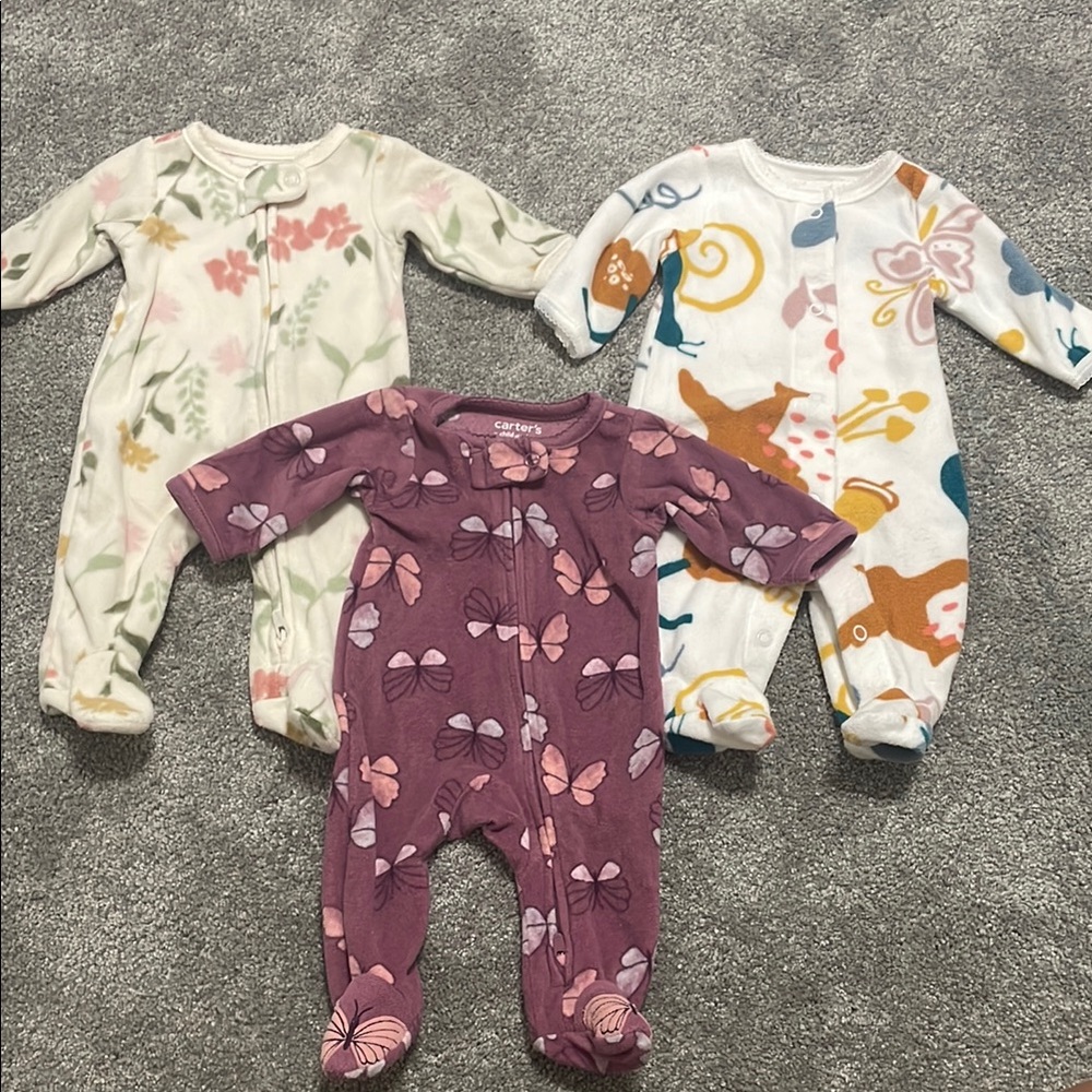 Preemie Baby Girl Carter's Fleece Pajamas